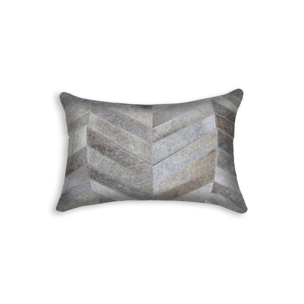 Torino Cowhide Pillow 12X20 Natural 100% Indian Leather Chevron Design